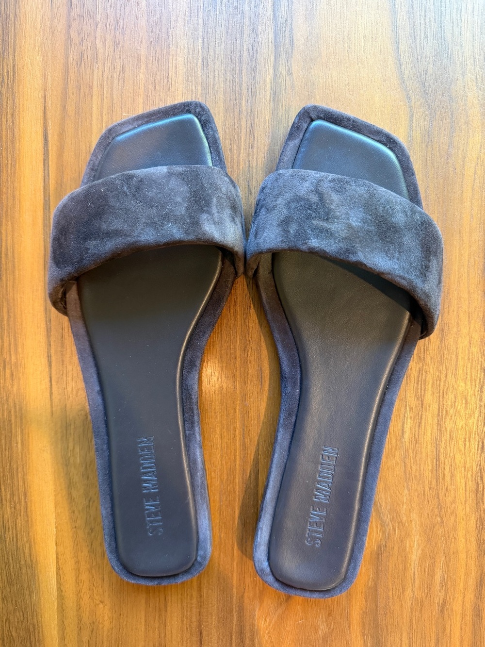 Steve Madden Dark Brown Suede Slide Mules